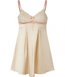 Stylish camisole top made from fine, cream-colored silk - Elegant lace bra, empire waist and slim straps - The top falls loose in an A-line and is elegantly pleated - Stylish and sexy at the same time, also wonderfully comfortable thanks to the stretch content Stylish camisole top made from fine, cream-colored silk - Elegant lace bra, empire waist and slim straps - The top falls loose in an A-line and is elegantly pleated - Stylish and sexy at the same time, also wonderfully comfortable thanks to the stretch content