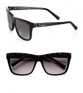 Rockstar-inspired, studded square shades in lightweight acetate. Available in black with grey gradient lens.Logo temples100% UV protectionMade in Italy