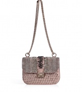 Glamorize every look with Valentinos exquisitely embellished powder pink leather shoulder bag, detailed with a chain-link strap for that impossibly ladylike feel - Push-stud closure, removable chain shoulder strap, inside zippered back wall pocket - Carry as a pretty polish to cocktail dresses