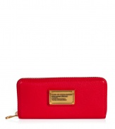 Stash away your most precious essentials in Marc by Marc Jacobs slim leather zip-around wallet, complete with an eye-catching logo plaque for a chic, covetable finish - Two inside sections with a zippered sectional coin pocket - Perfect for finishing sophisticated daytime looks