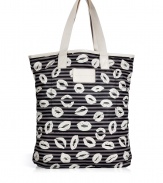 Work a fun print into busy days with Marc by Marc Jacobs stripey lip print shopper - Double top handles, logo plaque, inside back wall slot pocket with Velcro closure - Perfect for running errands or giving as a holiday gift