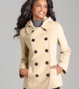 A defined waistline creates a feminine silhouette on Style&co.'s classic pea coat! (Clearance)