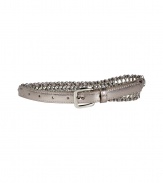 Pull together your look with an edge of rock-and-roll attitude with Steffen Schrauts chain detailed faux-leather belt - Polished buckle - Pair with edgy separates or layer over tailored sheaths