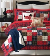Plaid perfect! Get a completely classic look for your space with this rich sham from Martha Stewart Collection, featuring a multitude of plaid designs in a patchwork layout.