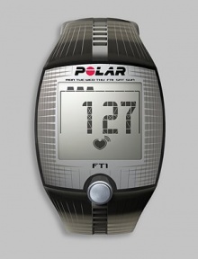 Easy access to heart rate-based training in a convenient design ideal for the first-time user. Shows heart rate on large and easy-to-read display Helps improve your fitness with manual heart rate target zone Displays a summary of your latest workout One-button functionality Coded heart rate transmission to avoid cross-talk Water resistant to 30 meters Backlight 1 ounce Imported Model number: FT1 Easy access to heart rate-based training in a convenient design ideal for the first-time user. Shows heart rate on large and easy-to-read display Helps improve your fitness with manual heart rate target zone Displays a summary of your latest workout One-button functionality Coded heart rate transmission to avoid cross-talk Water resistant to 30 meters Backlight 1 ounce Imported Model number: FT1