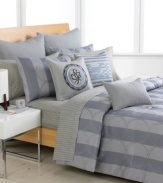 Herringbone quilting on solid gray cotton adds a touch of texture and a smart look of sophistication to your Sean John Ibiza bed. Featuring envelope closure; solid gray reverse.
