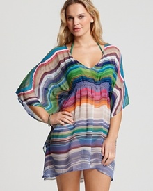 This versatile tunic from Echo is the ultimate in breezy beachwear. Boasting floaty sleeves, this coverup feels bohemian with flat sandals and an armful of beads.