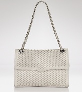 Gleaming studs pour over quilted leather on this edgy chain strap shoulder bag from Rebecca Minkoff.