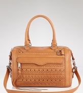 Rebecca Minkoff goes boho-luxe with this woven leather satchel. Textured leather lends a cool vintage vibe, while the top handled silhouette is perfectly on-trend.