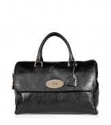 Inspired by up-and-coming American songstress Lana Del Rey, this luxe leather doctor bag from Mulberry will imbue every look with starlet-like style - Doctor-style tote with front flap and turnlock closure, sturdy carrying handles, top zip closure, silver-tone hardware, textured leather - Perfect for daily use, travel, or for chic off-duty ensembles