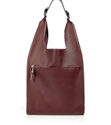 Inject bold style to your off-duty look with this colorful leather shoulder from Jil Sander - Modernized hobo style with adjustable shoulder strap, front zip pocket, large fold out internal pocket - Perfect for weekend chic or stylish travel