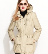 MICHAEL Michael Kors' stylish anorak is outfitted with a bevy of functional pockets and flattering cinched details for a look that makes utility chic.