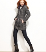 MICHAEL Michael Kors' hooded puffer makes an ideal choice when you're packing for a winter vacation. This lightweight (yet incredibly warm) coat comes with an accompanying travel bag!