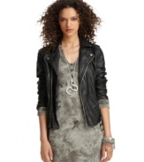 Add instant edge to your fall look with this Bar III motorcycle jacket -- a must-have layering piece!