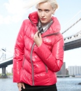 Classic quilted styling and a range of colors let you pick your perfect puffer, from GUESS.