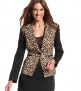 Get a little wild (but still office-appropriate) with Nine West's chic animal-printed blazer. Contrasting sleeves keep the look modern and sophisticated.
