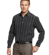 Stripes make a statement, making this Via Europa shirt a perfect pick for the office.