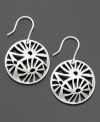 These Kenneth Cole New York earrings deliver happiness with a bursting filigree pattern crafted in silvertone mixed metal. Approximate drop: 1-1/4 inches. Approximate diameter: 3/4 inch.