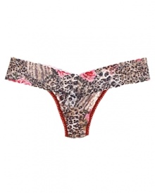 Sweet and sassy combine in this animal and rose print low-rise thong from Hanky Panky. Sweet and sassy combine in this animal and rose print low-rise thong from Hanky Panky.