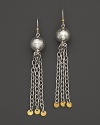 A fall of sterling silver chains, accented with gleaming 24K. yellow gold. By Gurhan.