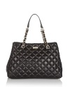 kate spade new york's chain-trimmed leather tote brings the urban cool. Whether work or weekend, style this roomy bag with sleek basics to work citified polish.