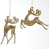 Traditionally held to pull Santa's sleigh, here are two reindeer ornaments tailored to deliver festivity to any tree. Customer will receive 1 reindeer with purchase.