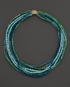 A vivid mix of turquoise, chrysoprase and apatite make up this eight-strand necklace from Lara Gold for LTC.