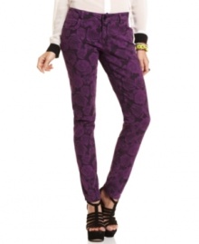 Rock the roses in these fabulous skinnies from Celebrity Pink Jeans. Pair this fun print with neutral-tones for a look that will get you noticed! Rock the roses in these fabulous skinnies from Celebrity Pink Jeans. Pair this fun print with neutral-tones for a look that will get you noticed!