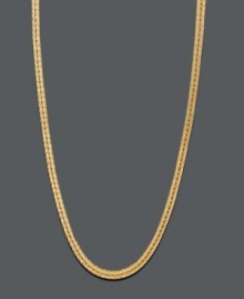 Simple elegance at its finest. Necklace features a foxtail link chain set in 14k gold. Approximate length: 20 inches. Approximate width: 1.3 mm.