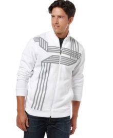 Amp up your weekend wear with the modern printed graphics of this essential track jacket from Alfani. (Clearance) Amp up your weekend wear with the modern printed graphics of this essential track jacket from Alfani. (Clearance)