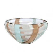The modern face of crystal. Organically flowing stripes of pale blue and brown trace the shape of this Waterford bowl for creative, new-century elegance. The modern face of crystal. Organically flowing stripes of pale blue and brown trace the shape of this Waterford bowl for creative, new-century elegance.