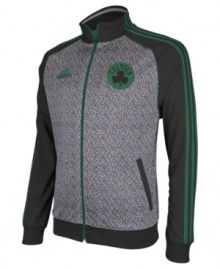 Pay tribute to the Boston Celtics wearing their colors in this static jacket by adidas. Pay tribute to the Boston Celtics wearing their colors in this static jacket by adidas.