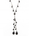An intricate, yet delicate, drop design defines 2028's jet crystal necklace. Crafted in hematite tone mixed metal, it's versatile style makes it appropriate for daytime or evening. Approximate length: 16 inches + 3-inch extender.