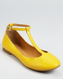 In bright yellow and the softest leather, these See by Chloé flats offer punchy color on a quirky, retro-inspired T strap silhouette.