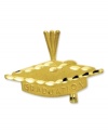 The perfect gift to commemorate a very special day. This diamond-cut graduation cap charm is crafted in 14k gold. Chain not included. Approximate length: 7/10 inch. Approximate width: 9/10 inch.