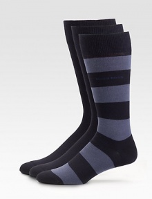 A trio of styles fit for any stylish man, completed with generous stretch comfort. Set of 3 77% cotton/20% polyamide/3% spandex Machine wash Imported 