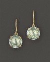 18K yellow gold is set with green quartz.