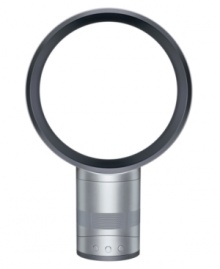 Small and unassuming, this table fan is bladeless, drawing in air and amplifying it up to 15 times for a smooth blast. The Dyson fan delivers uninterrupted air, adjusting the airflow power for a precision circulation, and requires no clamping, pivoting on its own center of gravity. 2-year warranty. Small and unassuming, this table fan is bladeless, drawing in air and amplifying it up to 15 times for a smooth blast. The Dyson fan delivers uninterrupted air, adjusting the airflow power for a precision circulation, and requires no clamping, pivoting on its own center of gravity. 2-year warranty.
