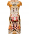 Work an eye-catching edge into your sleek silk silhouettes with Mary Katrantzous kaleidoscopic printed sheath, a deliciously exquisite way to wear this seasons graphic print trend - Rounded neckline, cap sleeves, hidden back zip, tailored fit - Pair with extra bright accessories and delicate fine jewelry