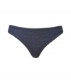 Add sultry style with this modernized animal print thong from Stella McCartney - Subtle lace trim, animal-inspired print, classic thong style - Perfect under virtually any outfit or paired with a matching bra for stylish lounging