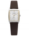 This Skagen Denmark watch offers a sharp look with a two-tone case and a supple leather strap.