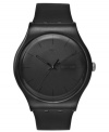 The absence of light, the epitome of cool: a blackout watch from Swatch's Black Rebel collection.