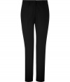 These elegant cropped trousers from Steffen Schraut can be easily dressed up or down - Flat front, off-seam pockets, back welt pockets, cropped silhouette, straight leg, strap details at back ankle - Pair with a tie-neck silk blouse, a fitted blazer, and classic pumps