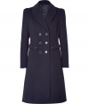 A forties-inspired silhouette adds classic glamour to this wool-and-cashmere-blend coat from Burberry London - Wide lapels, long puff sleeves, double-breasted, front button placket, flap pockets at waist, back belt detail, fitted silhouette - Wear with an elevated jeans-and-tee ensemble or a cocktail look