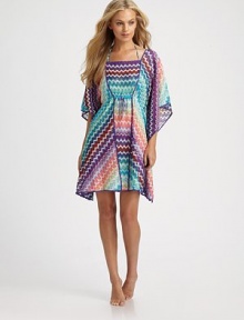 A brilliantly lightweight coverup featuring a vivid chevron knit.Drawstring waistlinePull-on styleViscoseDry cleanMade in Italy A brilliantly lightweight coverup featuring a vivid chevron knit.Drawstring waistlinePull-on styleViscoseDry cleanMade in Italy