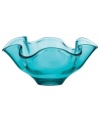 Fresh and elegant, this Lenox Organics bowl is crafted of heavy crystal with a playful ruffled edge. A cool turquoise hue adds to its allure, making a stylish impact on any space.