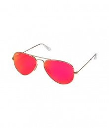 Originally designed for fighter pilots, Ray-Bans Aviator sunglasses are an iconic choice guaranteed to take you through the seasons in cool style - Matte gold-toned metal frames, red-pink mirrored lenses, clear nude nose-pieces, clear earpieces - Lens filter category 3, prescription friendly - Comes with a logo-stamped semi-hard carrying case - Amp up your look with a leather bomber jacket and edgy ankle boots Originally designed for fighter pilots, Ray-Bans Aviator sunglasses are an iconic choice guaranteed to take you through the seasons in cool style - Matte gold-toned metal frames, red-pink mirrored lenses, clear nude nose-pieces, clear earpieces - Lens filter category 3, prescription friendly - Comes with a logo-stamped semi-hard carrying case - Amp up your look with a leather bomber jacket and edgy ankle boots