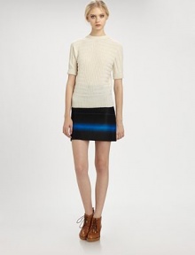 Ombré stripes take the timeless mini from basic to bold.Narrow waistbandFlat frontBack zipperAbout 17 long65% cotton/35% silkDry cleanImportedModel shown is 5'10 (177cm) wearing US size 4. Ombré stripes take the timeless mini from basic to bold.Narrow waistbandFlat frontBack zipperAbout 17 long65% cotton/35% silkDry cleanImportedModel shown is 5'10 (177cm) wearing US size 4.