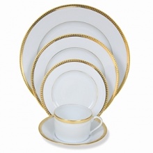Made from the finest Limoges porcelain and gilt-edged, this collection adds a luxurious accent to any occasion. Made from the finest Limoges porcelain and gilt-edged, this collection adds a luxurious accent to any occasion.