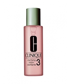 The difference-maker. Gentle exfoliating lotion developed by Clinique's dermatologists to help control oil and clarify skins that are comfortable in the cheeks, oily in the T-zone. De-flakes skin's surface to smooth, reveal clearer skin. Follow with Dramatically Different Moisturizing Gel. The difference-maker. Gentle exfoliating lotion developed by Clinique's dermatologists to help control oil and clarify skins that are comfortable in the cheeks, oily in the T-zone. De-flakes skin's surface to smooth, reveal clearer skin. Follow with Dramatically Different Moisturizing Gel.